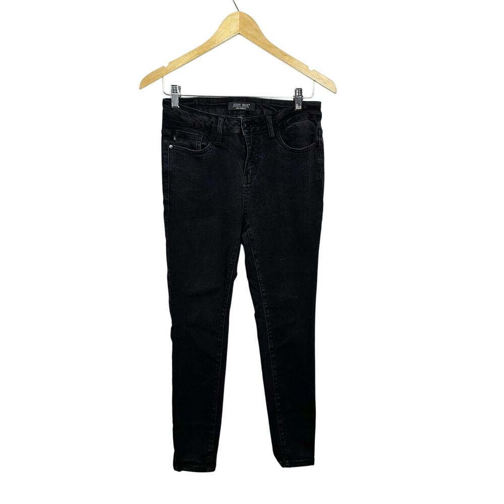 Judy Blue High Waist Skinny Jeans Womens 7/28 Washed Black Denim Stretch